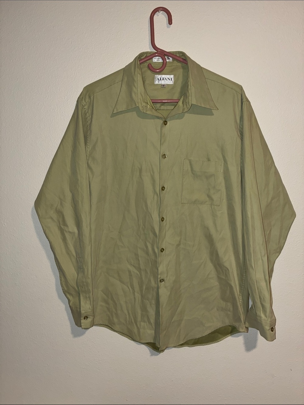 Aleani Olive Green Long Sleeve Button Down Shirt Men’s M